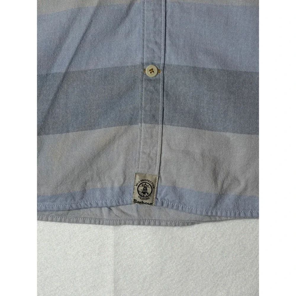 Barbour Sailor Shirt Men's Long Sleeve Button Down Plaid Blue Grey Size‎ M